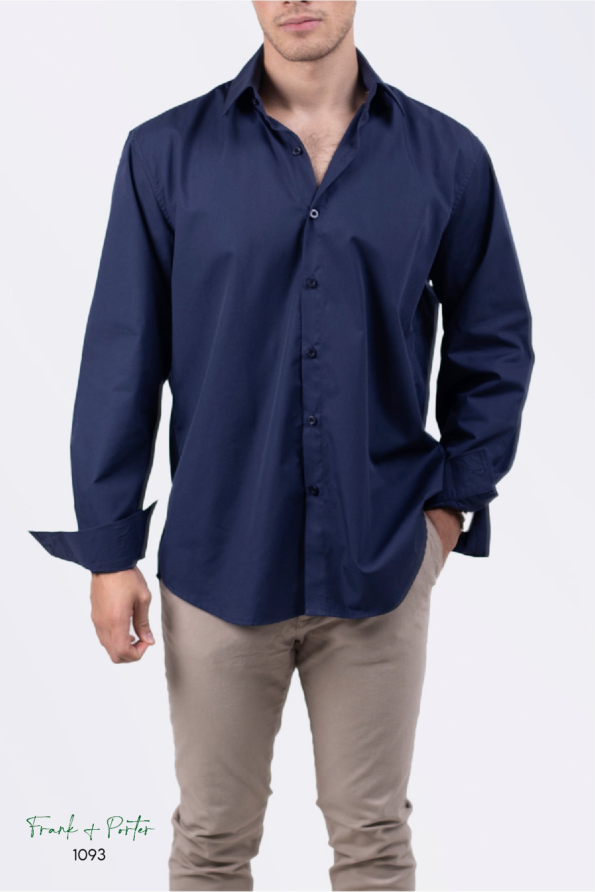 CAMISA DE VESTIR AZUL MARINO